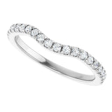 Platinum Round Natural Diamond French-Set Contour Band - view 5