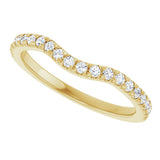 14K Gold Round Lab-Grown Diamond French-Set Contour Band - Yellow Gold - view 5