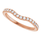 14K Gold Round Lab-Grown Diamond French-Set Contour Band - Rose Gold - view 5