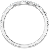Platinum Round Natural Diamond French-Set Contour Band - view 2