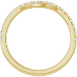 14K Gold Round Lab-Grown Diamond French-Set Contour Band - Yellow Gold - view 2