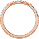 14K Gold Round Natural Diamond French-Set Contour Band - Rose Gold - view 2