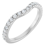 Platinum Round Lab-Grown Diamond French-Set Contour Band