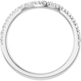 Platinum Round Natural Diamond French-Set Contour Band - view 2