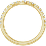 14K Gold Round Natural Diamond French-Set Contour Band - Yellow Gold - view 2