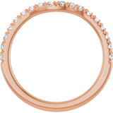 14K Gold Round Lab-Grown Diamond French-Set Contour Band - Rose Gold - view 2