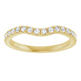 14K Gold Round Natural Diamond French-Set Contour Band - Yellow Gold - view 3