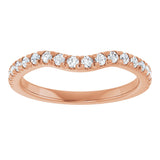 14K Gold Round Lab-Grown Diamond French-Set Contour Band - Rose Gold - view 3