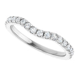Platinum Round Lab-Grown Diamond French-Set Contour Band - view 5