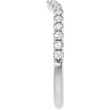 14K Gold Round Natural Diamond French-Set Contour Band - White Gold - view 4