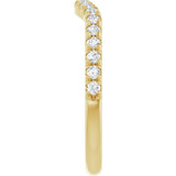 14K Gold Round Natural Diamond French-Set Contour Band - Yellow Gold - view 4