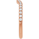 14K Gold Round Lab-Grown Diamond French-Set Contour Band - Rose Gold - view 4