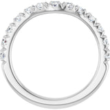 Platinum Round Lab-Grown Diamond French-Set Contour Band - view 2