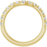 14K Gold Round Lab-Grown Diamond French-Set Contour Band - Yellow Gold - view 2