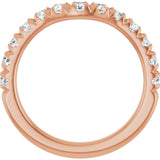 14K Gold Round Lab-Grown Diamond French-Set Contour Band - Rose Gold - view 2