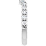 Platinum Round Natural Diamond French-Set Contour Band - view 4