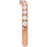 14K Gold Round Lab-Grown Diamond French-Set Contour Band - Rose Gold - view 4