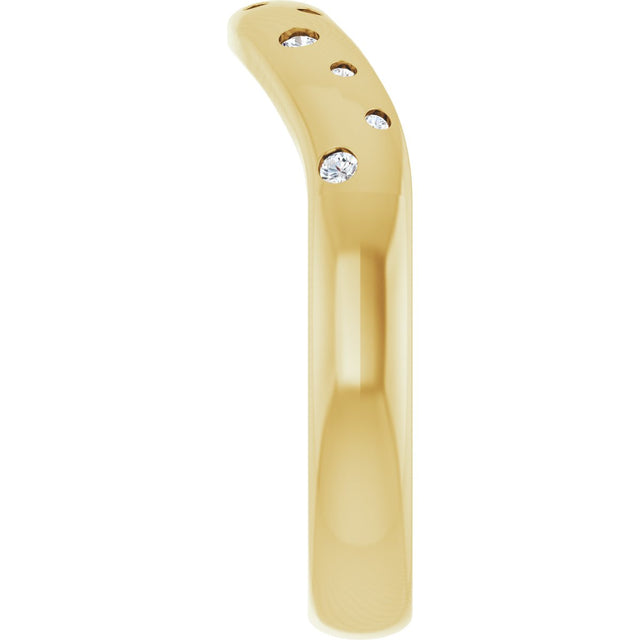 14K Gold Round Lab-Grown Diamond Contour Band - 08 CTW - Yellow Gold - view 9