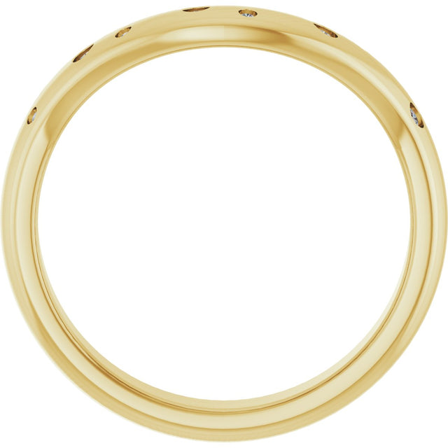 14K Gold Round Lab-Grown Diamond Contour Band - 08 CTW - Yellow Gold - view 7