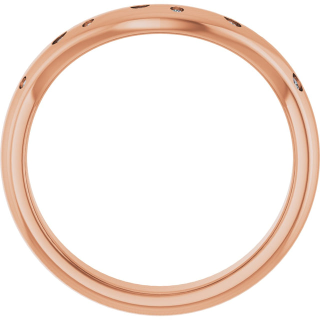 14K Gold Round Lab-Grown Diamond Contour Band - 08 CTW - Rose Gold - view 7