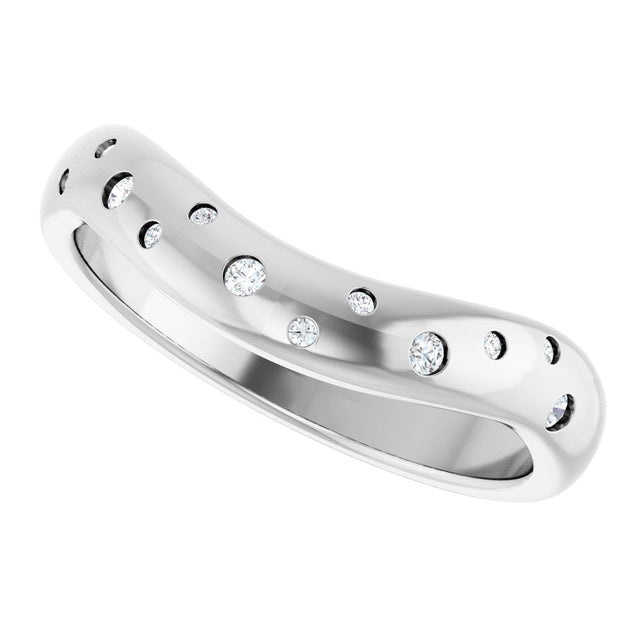 Platinum Round Lab-Grown Diamond Contour Band - 08 CTW - view 10