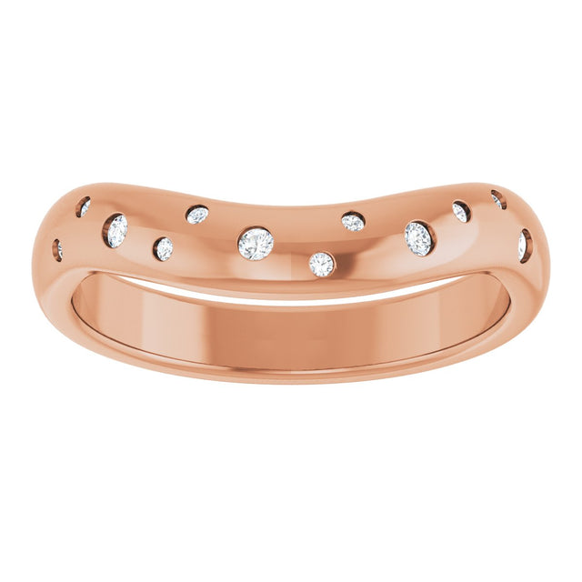 14K Gold Round Lab-Grown Diamond Contour Band - 08 CTW - Rose Gold - view 8
