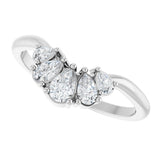 Platinum Pear Natural Diamond Contour Band - 1/2 CTW - view 10
