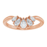 14K Gold Pear Natural Diamond Contour Band - 1/2 CTW - Rose Gold - view 8
