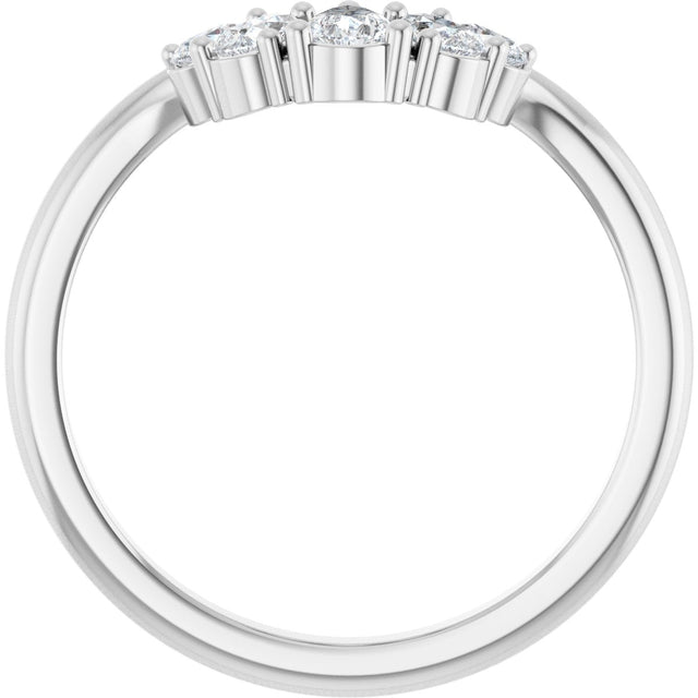 Platinum Pear Natural Diamond Contour Band - 1/2 CTW - view 7
