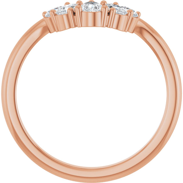 14K Gold Pear Lab-Grown Diamond Contour Band - 1/2 CTW - Rose Gold - view 7