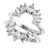 Platinum Pear Natural Diamond Ring Guard - 1 1/6 CTW - view 10