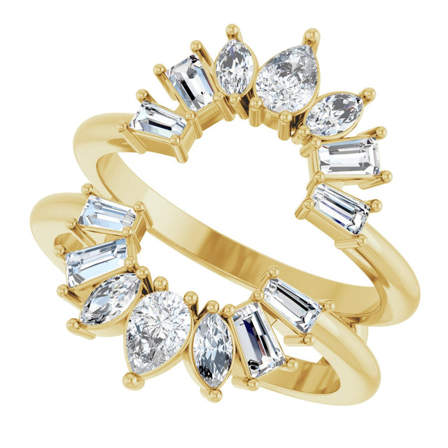 14K Gold Pear Lab-Grown Diamond Ring Guard - 1 CTW - Yellow Gold - view 10