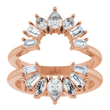 14K Gold Pear Natural Diamond Ring Guard - 1 1/6 CTW - Rose Gold - view 8