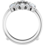 14K Gold Pear Lab-Grown Diamond Ring Guard - 1 CTW - White Gold - view 7