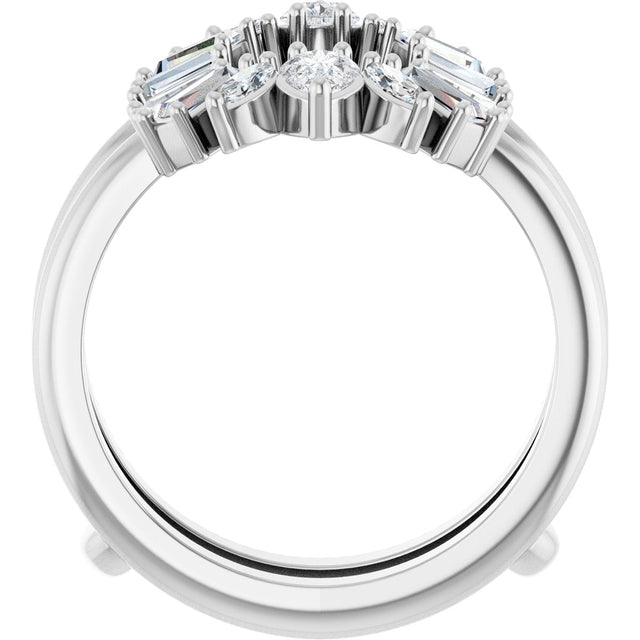 14K Gold Pear Lab-Grown Diamond Ring Guard - 1 CTW - White Gold - view 7