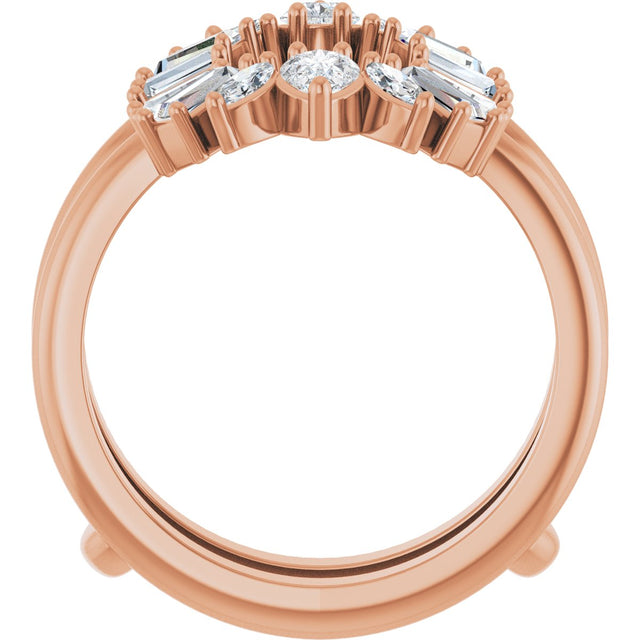 14K Gold Pear Lab-Grown Diamond Ring Guard - 1 CTW - Rose Gold - view 7