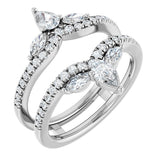 14K Gold Pear Natural Diamond Ring Guard – 4.7x3.1mm - White Gold