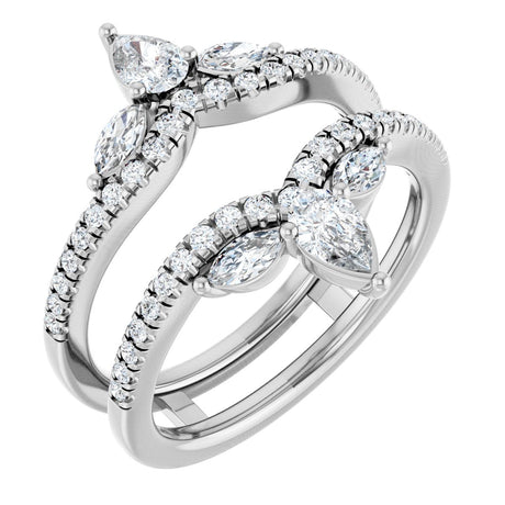 14K Gold Pear Lab-Grown Diamond Ring Guard – 4.7x3.1mm - White Gold