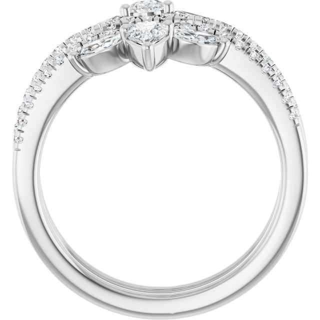 14K Gold Pear Lab-Grown Diamond Ring Guard – 4.7x3.1mm - White Gold - view 2