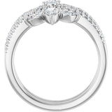 14K Gold Pear Natural Diamond Ring Guard – 4.7x3.1mm - White Gold - view 2