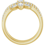 14K Gold Pear Lab-Grown Diamond Ring Guard – 4.7x3.1mm - Yellow Gold - view 2