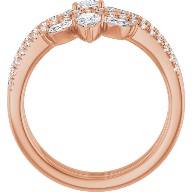 14K Gold Pear Lab-Grown Diamond Ring Guard – 4.7x3.1mm - Rose Gold - view 2