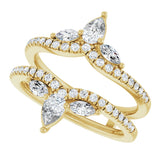 14K Gold Pear Lab-Grown Diamond Ring Guard – 4.7x3.1mm - Yellow Gold - view 5