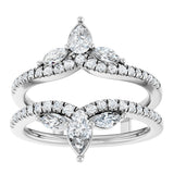 14K Gold Pear Lab-Grown Diamond Ring Guard – 4.7x3.1mm - White Gold - view 3