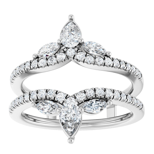 14K Gold Pear Lab-Grown Diamond Ring Guard – 4.7x3.1mm - White Gold - view 3