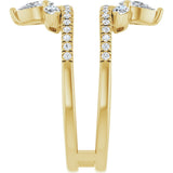 14K Gold Pear Natural Diamond Ring Guard – 4.7x3.1mm - Yellow Gold - view 4