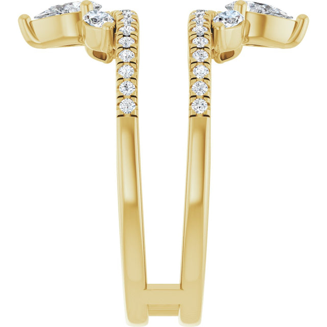 14K Gold Pear Lab-Grown Diamond Ring Guard – 4.7x3.1mm - Yellow Gold - view 4