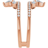 14K Gold Pear Natural Diamond Ring Guard – 4.7x3.1mm - Rose Gold - view 4