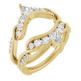 14K Gold Straight Baguette Natural Diamond Ring Guard – 4.7x3.1mm - Yellow Gold
