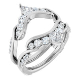 14K Gold Straight Baguette Lab-Grown Diamond Ring Guard – 4.7x3.1mm - White Gold